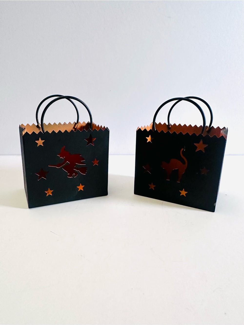🎃 Witch & Ghost Halloween Decor Spooky Little Treat Bag tealight candle holder